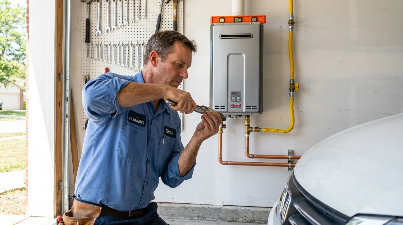 Tankless water heater installation by a Johns Plumbing LLC plumber in Louisville